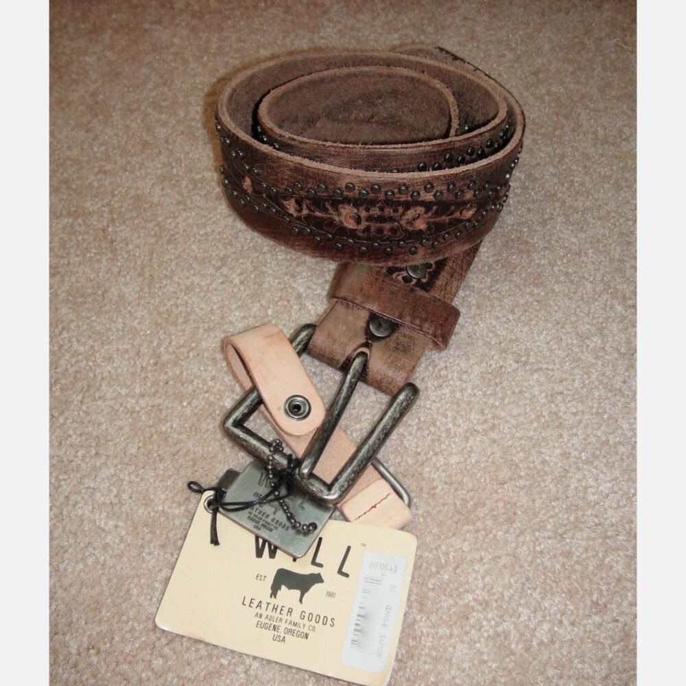Will Leather Goods Studded Leather Belt